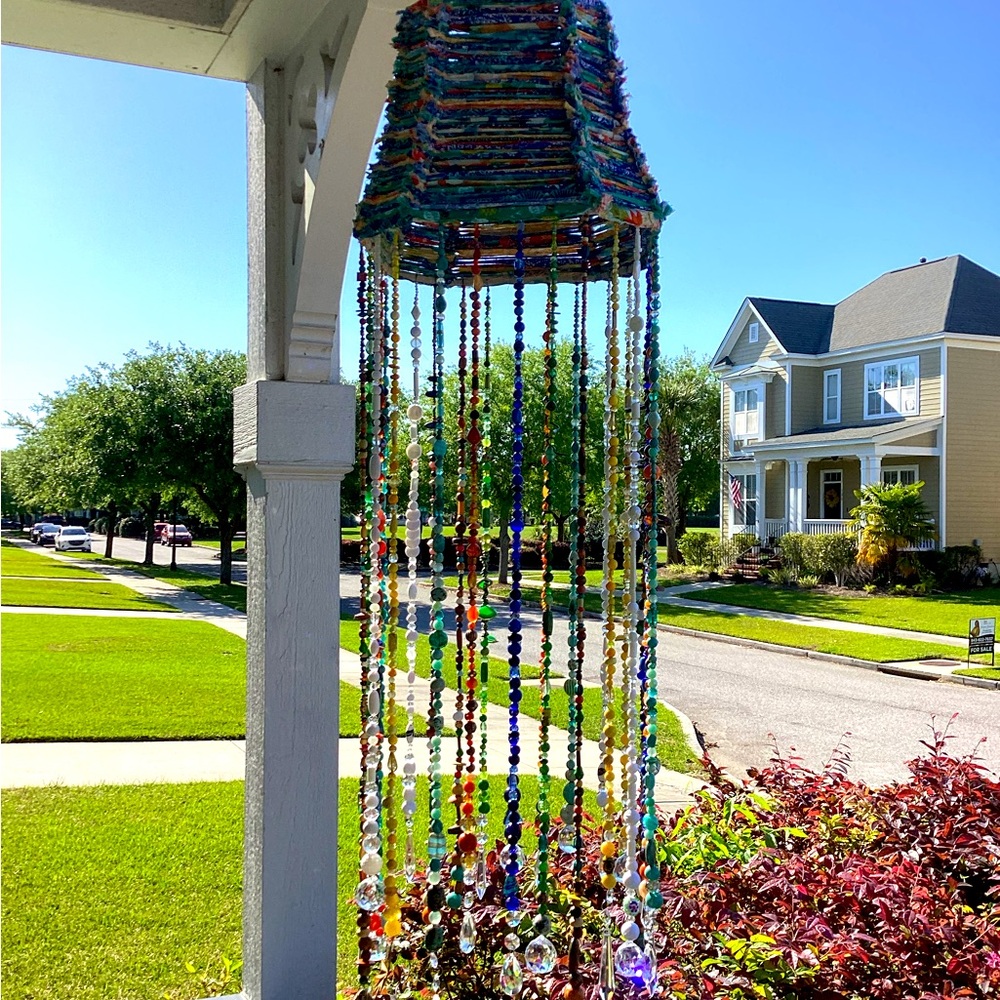 Handmade “Bahama Breeze” Porch/Lampshade Chandelier PLEASE SEE VIDEO